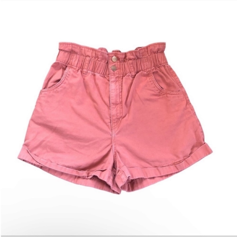 SALE H&M Paper Bag High Waisted Shorts Terra Cotta Retro Summer Camp Size 8
